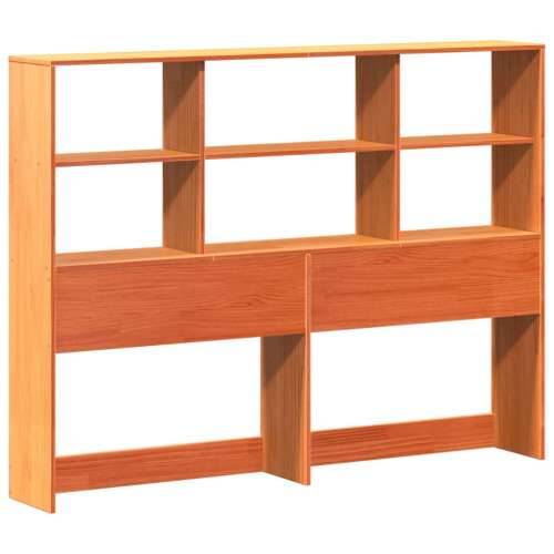 Krevet s regalom za knjige bez madraca 140x190 cm masivno drvo - Voštano smeđa 140 x 190 cm Cijena