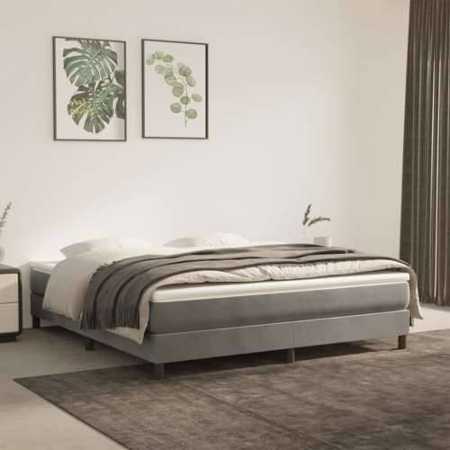Madrac s oprugama svjetlosivi 160x220x20 cm baršunasti - Svjetlosiva 160 x 220 cm 1 Cijena