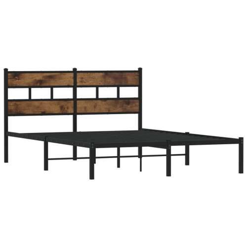 Metalni okvir kreveta bez madraca boja hrasta 140x200 cm - Dimljeni hrast 140 x 200 cm s uzglavljem Cijena