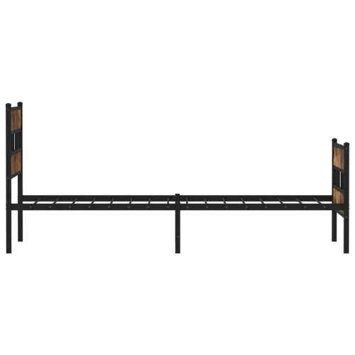 Metalni okvir kreveta bez madraca boja hrasta 75x190 cm - Dimljeni hrast 75 x 190 cm s uzglavljem i podnožjem Cijena