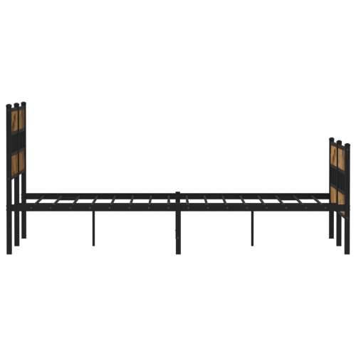 Metalni okvir kreveta bez madraca boja hrasta 120x190 cm - Dimljeni hrast 120 x 190 cm s uzglavljem i podnožjem Cijena
