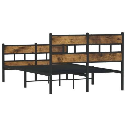 Metalni okvir kreveta bez madraca boja hrasta 120x190 cm - Dimljeni hrast 120 x 190 cm s uzglavljem i podnožjem Cijena