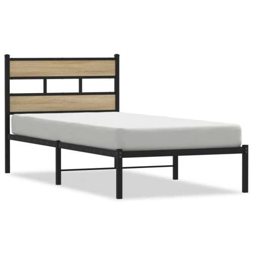 Metalni okvir kreveta bez madraca boja hrasta sonome 90x190 cm - sonoma hrast 90 x 190 cm s uzglavljem Cijena