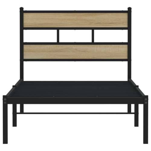 Metalni okvir kreveta bez madraca boja hrasta sonome 100x190 cm - sonoma hrast 100 x 190 cm s uzglavljem Cijena