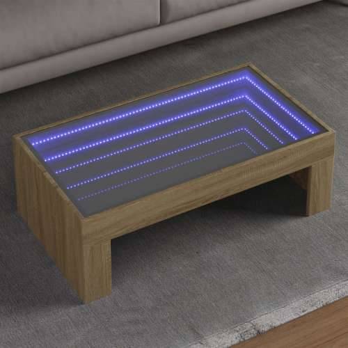 Stolić s beskonačnim LED svjetlima boja hrasta 90x50x30 cm - sonoma hrast 1 90 cm 50 cm Cijena