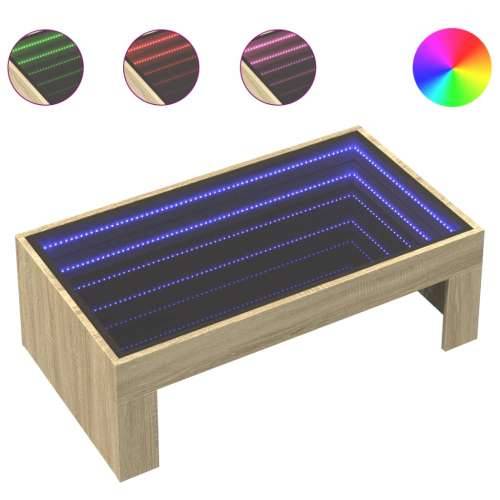 Stolić s beskonačnim LED svjetlima boja hrasta 90x50x30 cm - sonoma hrast 1 90 cm 50 cm Cijena