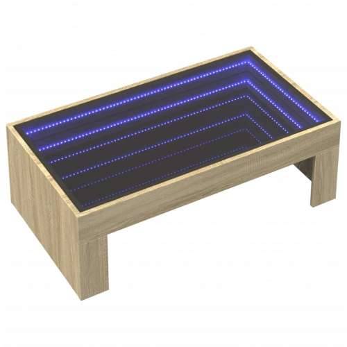 Stolić s beskonačnim LED svjetlima boja hrasta 90x50x30 cm - sonoma hrast 1 90 cm 50 cm Cijena