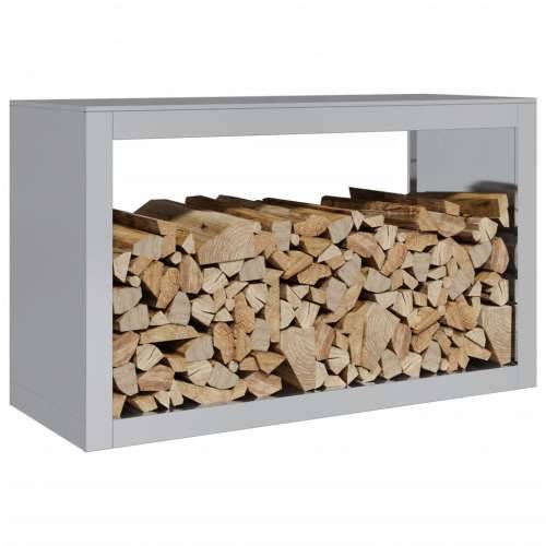 Stalak za drva za ogrjev 100x40x60 cm od pocinčanog čelika - Pocinčani čelik / siva 100 x 40 x 60 cm Cijena