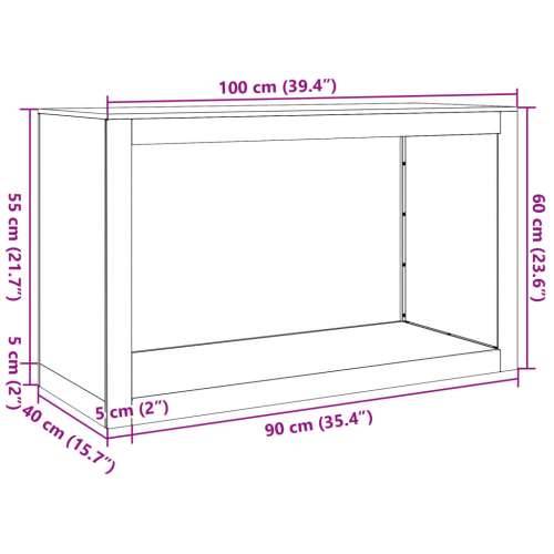 Stalak za drva za ogrjev 100x40x60 cm od pocinčanog čelika - Pocinčani čelik / siva 100 x 40 x 60 cm Cijena