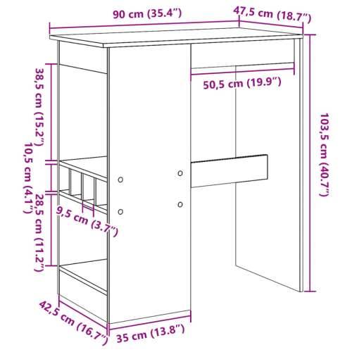 Barski stol s držačima boja hrasta 90x47,5x103,5 cm drveni Smeđi hrast 1 Cijena