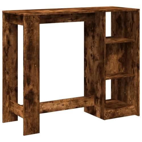 Barski stol s policom boja hrasta 124x46x103,5 cm drveni - Dimljeni hrast 1 Cijena