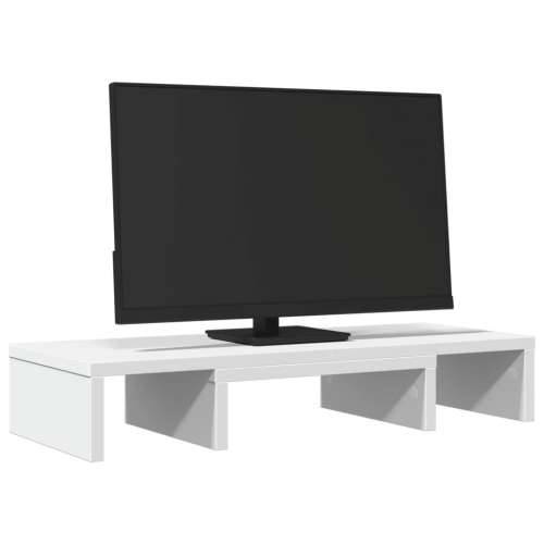 Stalak za monitor podesivi bijeli 60 x 24 x 10,5 cm drveni - Bijela 60 x 24 x 10.5 cm Cijena