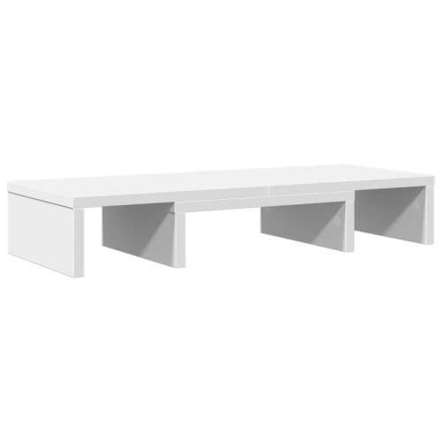 Stalak za monitor podesivi bijeli 60 x 24 x 10,5 cm drveni - Bijela 60 x 24 x 10.5 cm Cijena