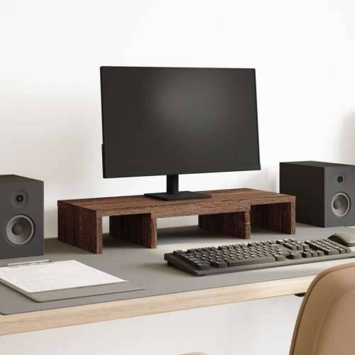 Stalak za monitor podesivi boja hrasta 60 x 24 x 10,5 cm drveni - Smeđi hrast 60 x 24 x 10.5 cm Cijena