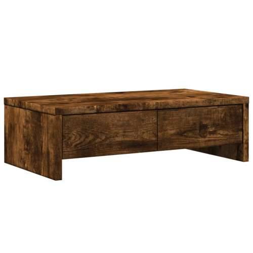 Stalak za monitor s ladicama boja hrasta 50 x 27 x 15 cm drveni - Dimljeni hrast 50 x 27 x 15 cm Cijena