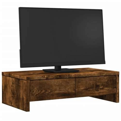 Stalak za monitor s ladicama boja hrasta 50 x 27 x 15 cm drveni - Dimljeni hrast 50 x 27 x 15 cm Cijena