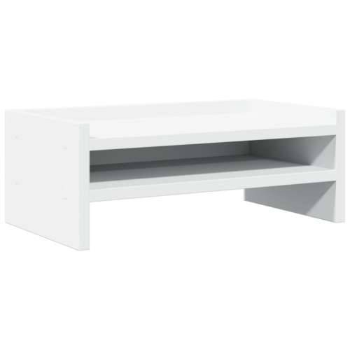 Stalak za monitor bijeli 42 x 24 x 16 cm od konstruiranog drva - Bijela 42 x 24 x 16 cm Cijena
