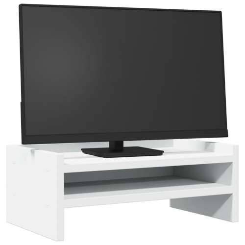 Stalak za monitor bijeli 42 x 24 x 16 cm od konstruiranog drva - Bijela 42 x 24 x 16 cm Cijena