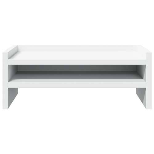 Stalak za monitor bijeli 42 x 24 x 16 cm od konstruiranog drva - Bijela 42 x 24 x 16 cm Cijena