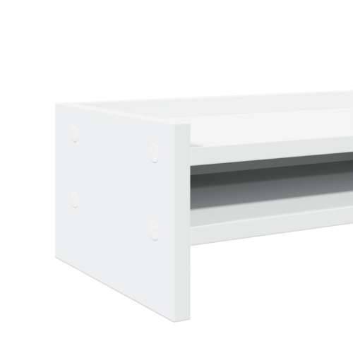 Stalak za monitor bijeli 42 x 24 x 16 cm od konstruiranog drva - Bijela 42 x 24 x 16 cm Cijena