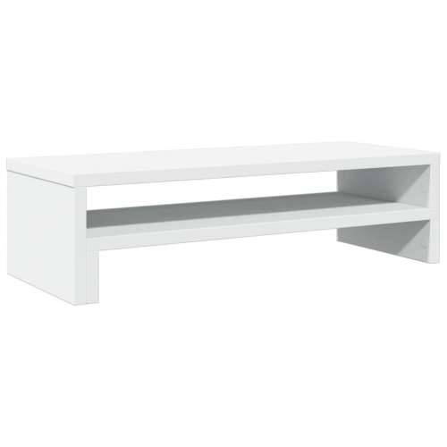 Stalak za monitor bijeli 54 x 22 x 15 cm od konstruiranog drva - Bijela Cijena