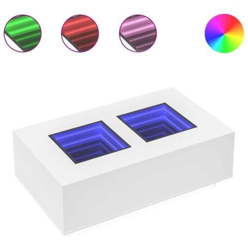 Stolić za kavu s beskonačnim LED svjetlima bijeli 116x69x40 cm - Bijela 116 x 69 x 40 cm 1 Cijena