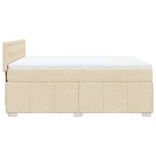 Krevet s oprugama i madracem krem 140x200 cm od tkanine - Krema 140 x 200 cm gumbi Cijena
