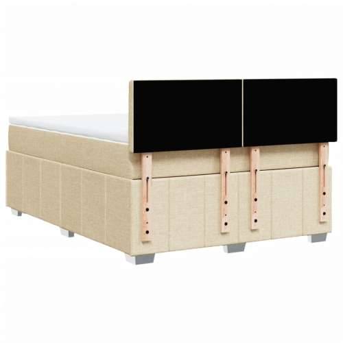 Krevet s oprugama i madracem krem 140x200 cm od tkanine - Krema 140 x 200 cm gumbi Cijena