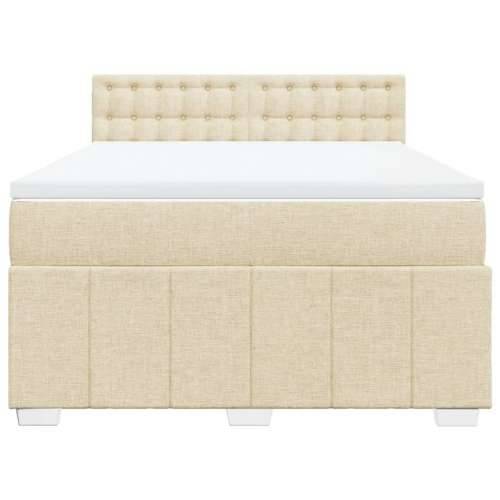 Krevet s oprugama i madracem krem 140x200 cm od tkanine - Krema 140 x 200 cm gumbi Cijena