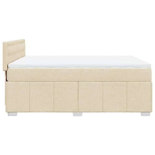Krevet s oprugama i madracem krem 140x200 cm od tkanine - Krema 140 x 200 cm gumbi Cijena