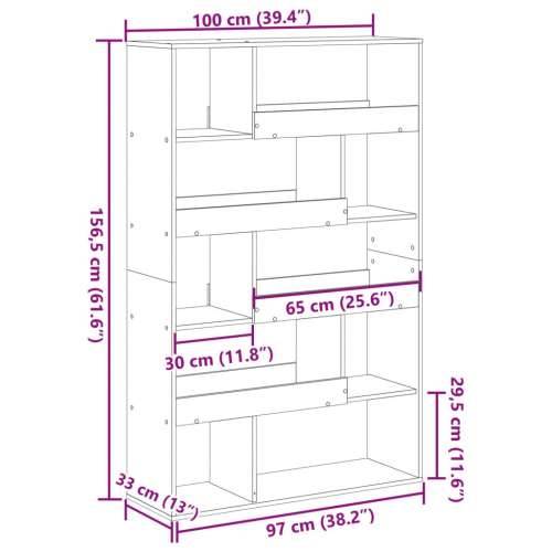 Regal za knjige crni 100x33x156,5 cm od konstruiranog drva - Crna 1 156.5 cm Cijena