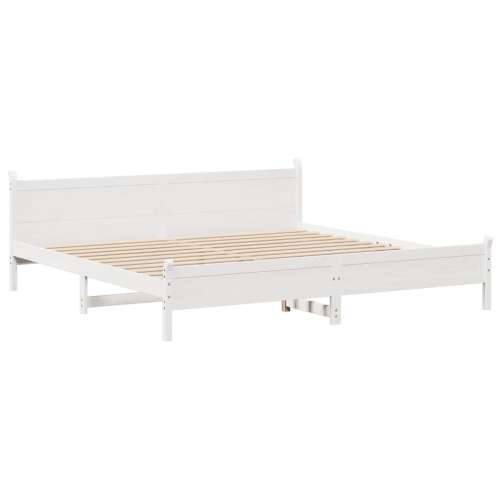 Okvir kreveta bez madraca bijeli 200x200 cm od masivne borovine - Bijela 200 x 200 cm Cijena