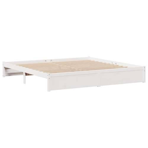 Krevet s regalom z knjige bez madraca bijeli 180x200cm borovina - Bijela 180 x 200 cm Cijena