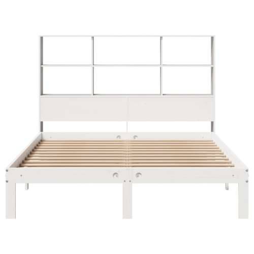 Krevet s regalom z knjige bez madraca bijeli 120x190cm borovina - Bijela 120 x 190 cm Cijena