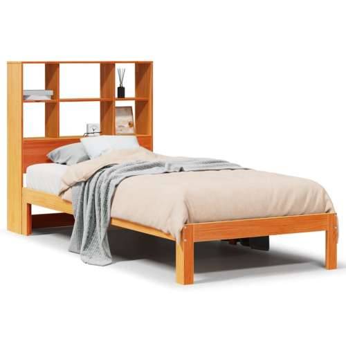 Krevet s regalom za knjige bez madraca 75 x 190 cm od borovine - Voštano smeđa 75 x 190 cm Cijena