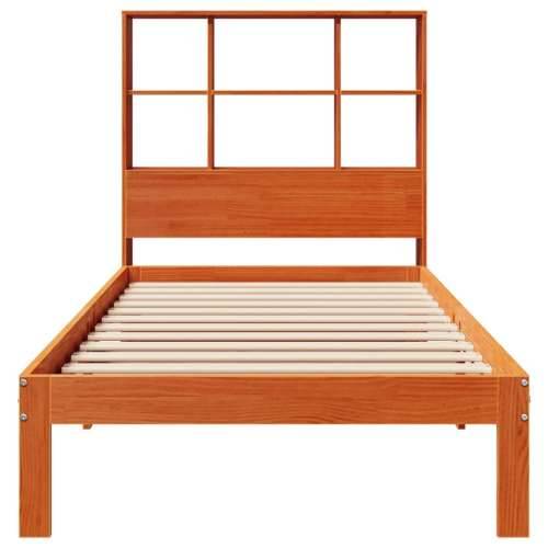Krevet s regalom za knjige bez madraca 75 x 190 cm od borovine - Voštano smeđa 75 x 190 cm Cijena