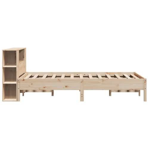 Krevet s regalom za knjige bez madraca 135x190 cm od borovine - Prirodna 135 x 190cm Cijena