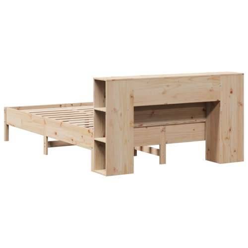 Krevet s regalom za knjige bez madraca 135x190 cm od borovine - Prirodna 135 x 190cm Cijena