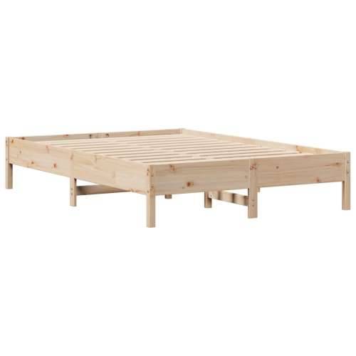 Krevet s regalom za knjige bez madraca 135x190 cm od borovine - Prirodna 135 x 190cm Cijena