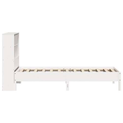 Krevet s regalom za knjige bez madraca bijeli 90x200cm borovina - Bijela 90 x 200 cm Cijena