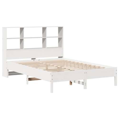 Krevet s regalom z knjige bez madraca bijeli 120x190cm borovina - Bijela 120 x 190 cm Cijena