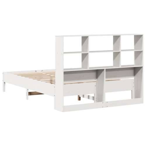 Krevet s regalom z knjige bez madraca bijeli 120x190cm borovina - Bijela 120 x 190 cm Cijena