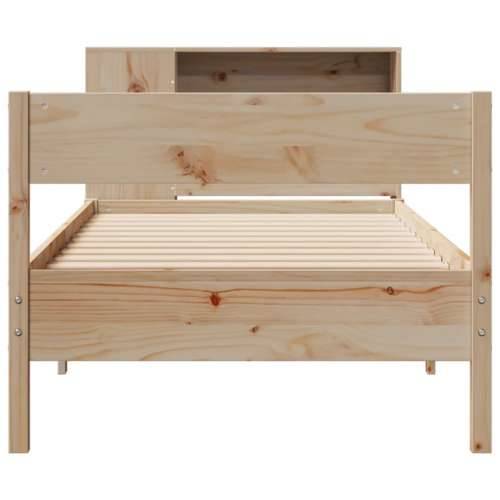 Krevet s regalom za knjige bez madraca 90x200 cm od borovine - Prirodna 90 x 200 cm Cijena