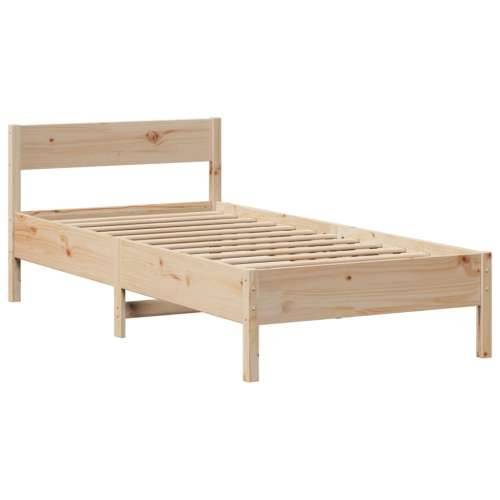 Krevet s regalom za knjige bez madraca 90x200 cm od borovine - Prirodna 90 x 200 cm Cijena