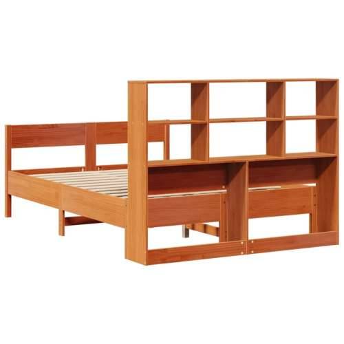 Krevet s regalom za knjige bez madraca 135 x 190 cm od borovine - Voštano smeđa 135 x 190 cm Cijena