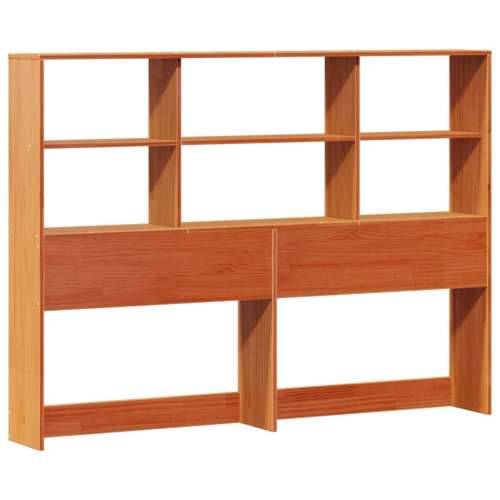 Krevet s regalom za knjige bez madraca 135 x 190 cm od borovine - Voštano smeđa 135 x 190 cm Cijena