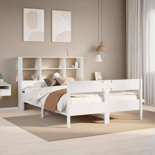 Krevet s regalom z knjige bez madraca bijeli 120x190cm borovina - Bijela 120 x 190 cm Cijena