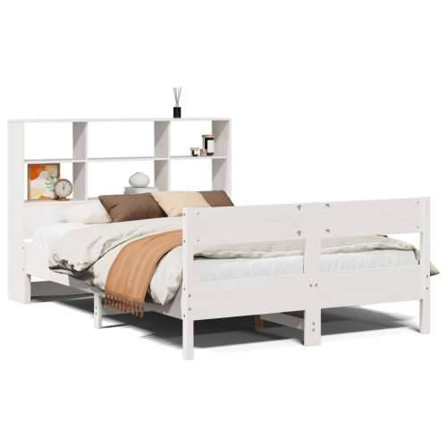 Krevet s regalom z knjige bez madraca bijeli 120x190cm borovina - Bijela 120 x 190 cm Cijena