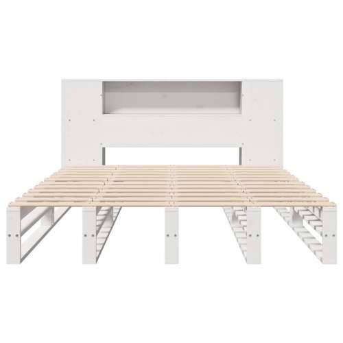 Krevet s regalom za knjige bez madraca bijeli 120x200cm od drva - Bijela 120 x 200 cm Cijena