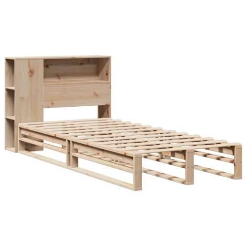 Krevet s regalom za knjige bez madraca 90x200 cm masivno drvo - Smeđa 90 x 200 cm Cijena